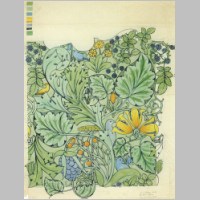 Textile design by C F A Voysey, produced in 1916..jpg